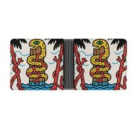 ERSTSNCK Snake Totem Pole Wallet for Men Bifold Rfid Blocking Slim Money Clip Front Pocket Wallet Card Holder