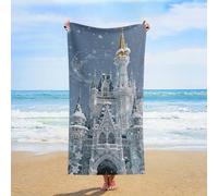 ERSTSNCK Snow Castle Beach Towel Oversized 31" X 63" Absorbent Towels Quick Dry Pool Towel Lightweight Bath Towels Sandproof Beach Blanket for Gym Swimming Sports Travel Gifts