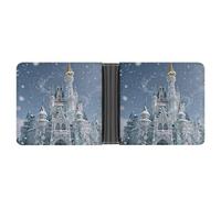 ERSTSNCK Snow Castle Wallet for Men Bifold Rfid Blocking Slim Money Clip Front Pocket Wallet Card Holder