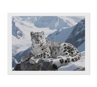 ERSTSNCK Snow Leopard Diamond Painting Kits for Adults 12"x16" 5D Diamond Art Kits for Beginners DIY Full Drill Round Diamonds Gem Art Crafts Painting for Home Wall Decor