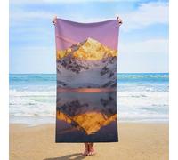 ERSTSNCK Snow Mountain Lake View Beach Towel Oversized 31" X 63" Absorbent Towels Quick Dry Pool Towel Lightweight Bath Towels Sandproof Beach Blanket for Gym Swimming Sports Travel Gifts