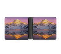 ERSTSNCK Snow Mountain Lake View Wallet for Men Bifold Rfid Blocking Slim Money Clip Front Pocket Wallet Card Holder