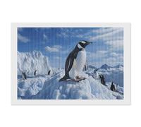 ERSTSNCK Snow Mountain Penguin Diamond Painting Kits for Adults 8"x12" 5D Diamond Art Kits for Beginners DIY Full Drill Round Diamonds Gem Art Crafts Painting for Home Wall Decor