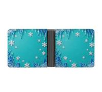 ERSTSNCK Snowflake & Ice Wallet for Men Bifold Rfid Blocking Slim Money Clip Front Pocket Wallet Card Holder