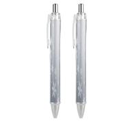 ERSTSNCK Snowflakes Black Ballpoint Pens Fine Point (0.5mm) Black Ink Pen Retractable Ball Point Pens with Comfortable Full Grip for Journaling, And Office Writing Ideal 2 PCS