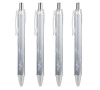 ERSTSNCK Snowflakes Black Ballpoint Pens Fine Point (0.5mm) Black Ink Pen Retractable Ball Point Pens with Comfortable Full Grip for Journaling, And Office Writing Ideal 4 PCS