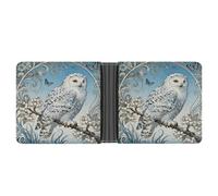 ERSTSNCK Snowy Owl Cornus Wallet for Men Bifold Rfid Blocking Slim Money Clip Front Pocket Wallet Card Holder