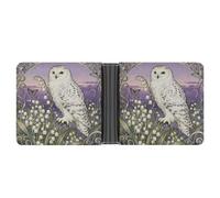 ERSTSNCK Snowy Owl Lily Valley Wallet for Men Bifold Rfid Blocking Slim Money Clip Front Pocket Wallet Card Holder