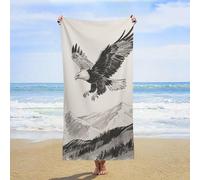 ERSTSNCK Soaring Eagle Beach Towel Oversized 31" X 63" Absorbent Towels Quick Dry Pool Towel Lightweight Bath Towels Sandproof Beach Blanket for Gym Swimming Sports Travel Gifts