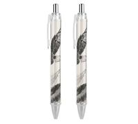 ERSTSNCK Soaring Eagle Black Ballpoint Pens Fine Point (0.5mm) Black Ink Pen Retractable Ball Point Pens with Comfortable Full Grip for Journaling, And Office Writing Ideal 2 PCS