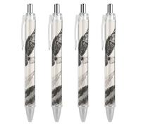 ERSTSNCK Soaring Eagle Black Ballpoint Pens Fine Point (0.5mm) Black Ink Pen Retractable Ball Point Pens with Comfortable Full Grip for Journaling, And Office Writing Ideal 4 PCS