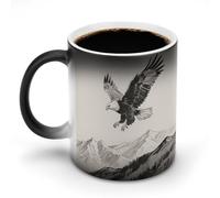 ERSTSNCK Soaring Eagle Color Changing Mug 11 Oz Heat Changing Coffee Mugs Funny Magic Cup Heat Sensitive Ceramics Mug Novelty Coffee Cups Personalized Customized Gift Idea for Men & Women