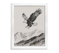 ERSTSNCK Soaring Eagle Diamond Painting Kits for Adults White Wood 40 * 50cm 5D Diamond Art Kits for Beginners Large DIY Full Drill Round Diamonds Gem Art Crafts Painting for Home Wall Decor