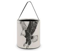 ERSTSNCK Soaring Eagle Halloween Candy Buckets Reusable Tote Candy Bag - Trick Or Treat Goody Bag with Handles