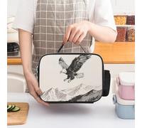 ERSTSNCK Soaring Eagle Insulated Lunch Bag for Women Lunch Box Large Capacity, Leakproof Tote with Detachable Handles- 5-Hour Cold/Hot Retention Cooler Bag for Office, Picnic, Camping