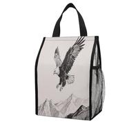 ERSTSNCK Soaring Eagle Insulated Lunch Bag Leakproof Insulated Cooler Bags Reusable Cooler Tote Foldable Lunchbox for Adult Women Men for Work Travel Picnic