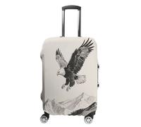 ERSTSNCK Soaring Eagle Luggage Suitcase Covers Elastic Washable Cute Luggage Protector Travel Suitcase Protective Cover For Adult (Fit 19-32 Inch Luggages) X-Large, white, M, Soaring Eagle