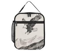 ERSTSNCK Soaring Eagle Lunch Bag for Adults Reusable Insulated Lunchbox Leakproof Small Lunch Box Tote for Men & Women Portable Food Cooler Bag for Work, Office, Picnics