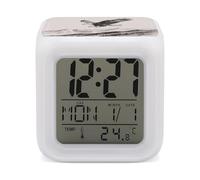 ERSTSNCK Soaring Eagle Night Light Alarm Clock LED Display Alarms for Bedroom Smart Digital Alarm Clock Wtih 7 Colorful Ambient Lights Sleep Timer for Heavy Sleepers Simple Operation