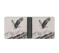 ERSTSNCK Soaring Eagle Wallet for Men Bifold Rfid Blocking Slim Money Clip Front Pocket Wallet Card Holder