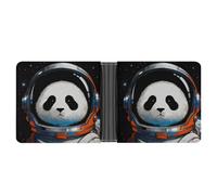 ERSTSNCK Space Astronaut Panda Wallet for Men Bifold Rfid Blocking Slim Money Clip Front Pocket Wallet Card Holder