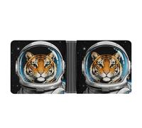 ERSTSNCK Space Astronaut Tiger Wallet for Men Bifold Rfid Blocking Slim Money Clip Front Pocket Wallet Card Holder