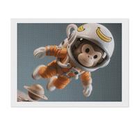 ERSTSNCK Space Monkey Astronaut Diamond Painting Kits for Adults 12"x16" 5D Diamond Art Kits for Beginners DIY Full Drill Round Diamonds Gem Art Crafts Painting for Home Wall Decor