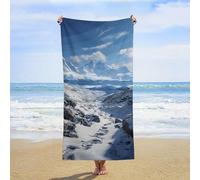 ERSTSNCK Spectacular Snowy Mountains Beach Towel Oversized 31" X 63" Absorbent Towels Quick Dry Pool Towel Lightweight Bath Towels Sandproof Beach Blanket for Gym Swimming Sports Travel Gifts