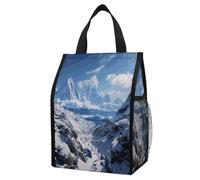 ERSTSNCK Spectacular Snowy Mountains Insulated Lunch Bag Leakproof Insulated Cooler Bags Reusable Cooler Tote Foldable Lunchbox for Adult Women Men for Work Travel Picnic