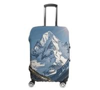 ERSTSNCK Spectacular Snowy Mountains Luggage Suitcase Covers Elastic Washable Cute Luggage Protector Travel Suitcase Protective Cover For Adult (Fit 19-32 Inch Luggages) X-Large, white, S, Spectacular
