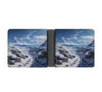ERSTSNCK Spectacular Snowy Mountains Wallet for Men Bifold Rfid Blocking Slim Money Clip Front Pocket Wallet Card Holder