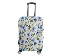 ERSTSNCK Spring Flowers Swirl Leaves Luggage Suitcase Covers Elastic Washable Cute Luggage Protector Travel Suitcase Protective Cover For Adult (Fit 19-32 Inch Luggages) X-Large, white, L, Spring