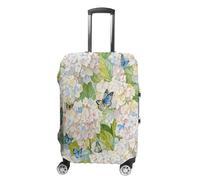 ERSTSNCK Spring Hydrangea Butterfly Luggage Suitcase Covers Elastic Washable Cute Luggage Protector Travel Suitcase Protective Cover For Adult (Fit 19-32 Inch Luggages) X-Large, white, L, Spring
