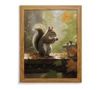 ERSTSNCK Squirrel Eats Nuts Diamond Painting Kits for Adults Yellow Wood 40 * 50cm 5D Diamond Art Kits for Beginners Large DIY Full Drill Round Diamonds Gem Art Crafts Painting for Home Wall Decor