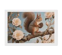 ERSTSNCK Squirrel Holding Hazelnut Diamond Painting Kits for Adults 8"x12" 5D Diamond Art Kits for Beginners DIY Full Drill Round Diamonds Gem Art Crafts Painting for Home Wall Decor