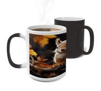ERSTSNCK Squirrel in The Woods Color Changing Mug Heat Changing Coffee Mug Funny Magic Cup Heat Sensitive Travel Mugs Novelty Coffee Cups Personalized Customized Gift for Men Women 11 Oz