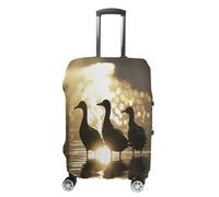 ERSTSNCK Standing in Water Luggage Suitcase Covers Elastic Washable Cute Luggage Protector Travel Suitcase Protective Cover For Adult (Fit 19-32 Inch Luggages) X-Large, white, M, Standing in Water