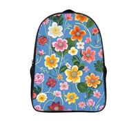 ERSTSNCK Star Bird Print Laptop Backpack for Travel Work, 16In Cute Bookbag, Computer Backpack, Casual Daypack, Floral Background, 40x28x16cm
