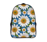 ERSTSNCK Star Bird Print Laptop Backpack for Travel Work, 16In Cute Bookbag, Computer Backpack, Casual Daypack, Daisy Flower Pattern, 40x28x16cm