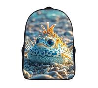 ERSTSNCK Star Bird Print Laptop Backpack for Travel Work, 16In Cute Bookbag, Computer Backpack, Casual Daypack, Cute Sea Animal, 40x28x16cm