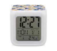 ERSTSNCK Star Bird Print Night Light Alarm Clock LED Display Alarms for Bedroom Smart Digital Alarm Clock Wtih 7 Colorful Ambient Lights Sleep Timer for Heavy Sleepers Simple Operation