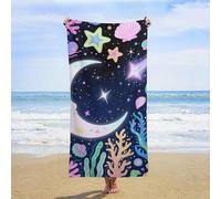 ERSTSNCK Star Ocean Pattern Beach Towel Oversized 31" X 63" Absorbent Towels Quick Dry Pool Towel Lightweight Bath Towels Sandproof Beach Blanket for Gym Swimming Sports Travel Gifts