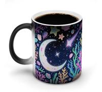 ERSTSNCK Star Ocean Pattern Color Changing Mug 11 Oz Heat Changing Coffee Mugs Funny Magic Cup Heat Sensitive Ceramics Mug Novelty Coffee Cups Personalized Customized Gift Idea for Men & Women