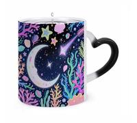 ERSTSNCK Star Ocean Pattern Color Changing Mug Heat Changing Coffee Mugs Funny Magic Cup Heat Sensitive Travel Mug Novelty Coffee Cups Personalized Customized Gift Idea for Men & Women 11 Oz