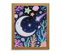 ERSTSNCK Star Ocean Pattern Diamond Painting Kits for Adults Yellow Wood 40 * 50cm 5D Diamond Art Kits for Beginners Large DIY Full Drill Round Diamonds Gem Art Crafts Painting for Home Wall Decor