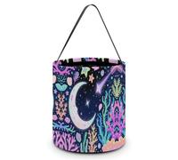ERSTSNCK Star Ocean Pattern Halloween Candy Buckets Reusable Tote Candy Bag - Trick Or Treat Goody Bag with Handles