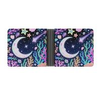 ERSTSNCK Star Ocean Pattern Wallet for Men Bifold Rfid Blocking Slim Money Clip Front Pocket Wallet Card Holder