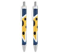 ERSTSNCK Star Spirit Symbol Black Ballpoint Pens Fine Point (0.5mm) Black Ink Pen Retractable Ball Point Pens with Comfortable Full Grip for Journaling, And Office Writing Ideal 2 PCS
