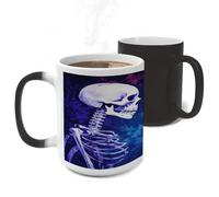ERSTSNCK Staring at The Skeleton Color Changing Mug Heat Changing Coffee Mug Funny Magic Cup Heat Sensitive Travel Mugs Novelty Coffee Cups Personalized Customized Gift for Men Women 11 Oz