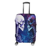ERSTSNCK Staring at The Skeleton Luggage Suitcase Covers Elastic Washable Cute Luggage Protector Travel Suitcase Protective Cover For Adult (Fit 19-32 Inch Luggages) X-Large, white, L, Staring at the